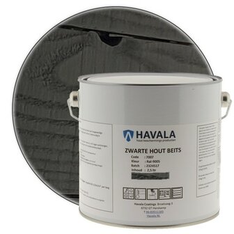 Havala Zwarte Hout Beits 7007 Ral 9005 / 2,5 liter 
