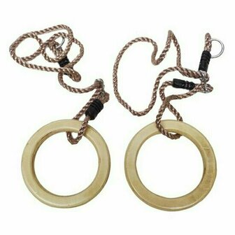 Houten ringenset - diameter 145x25cm - PP-touw 10mm