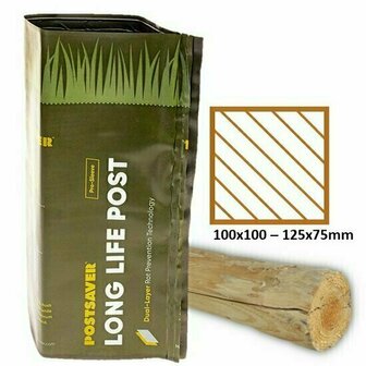 Postsaver 35cm - Vierkante paal 100x100 - 125x75mm