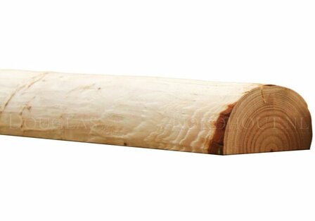Douglas houten halfronde palen geschild &amp; ongepunt | Diameter 11-12 cm, Lengte 400 cm.