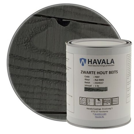 Havala Zwarte Hout Beits 7007 Ral 9005 / 1 liter 