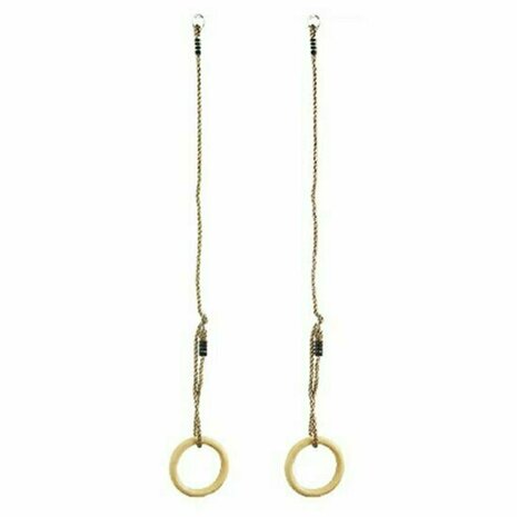 Houten ringenset - diameter 145x25cm - PP-touw 10mm detail