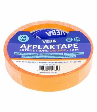 Veba afplaktape extra strong Orange 24mm